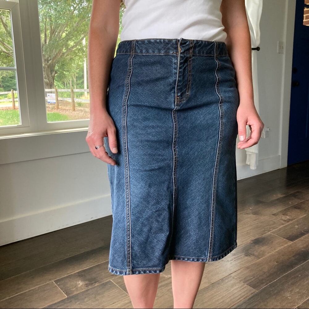 The Limited Dark Wash Denim Pencil Skirt, Size 2